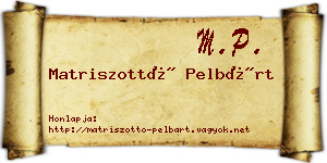 Matriszottó Pelbárt névjegykártya